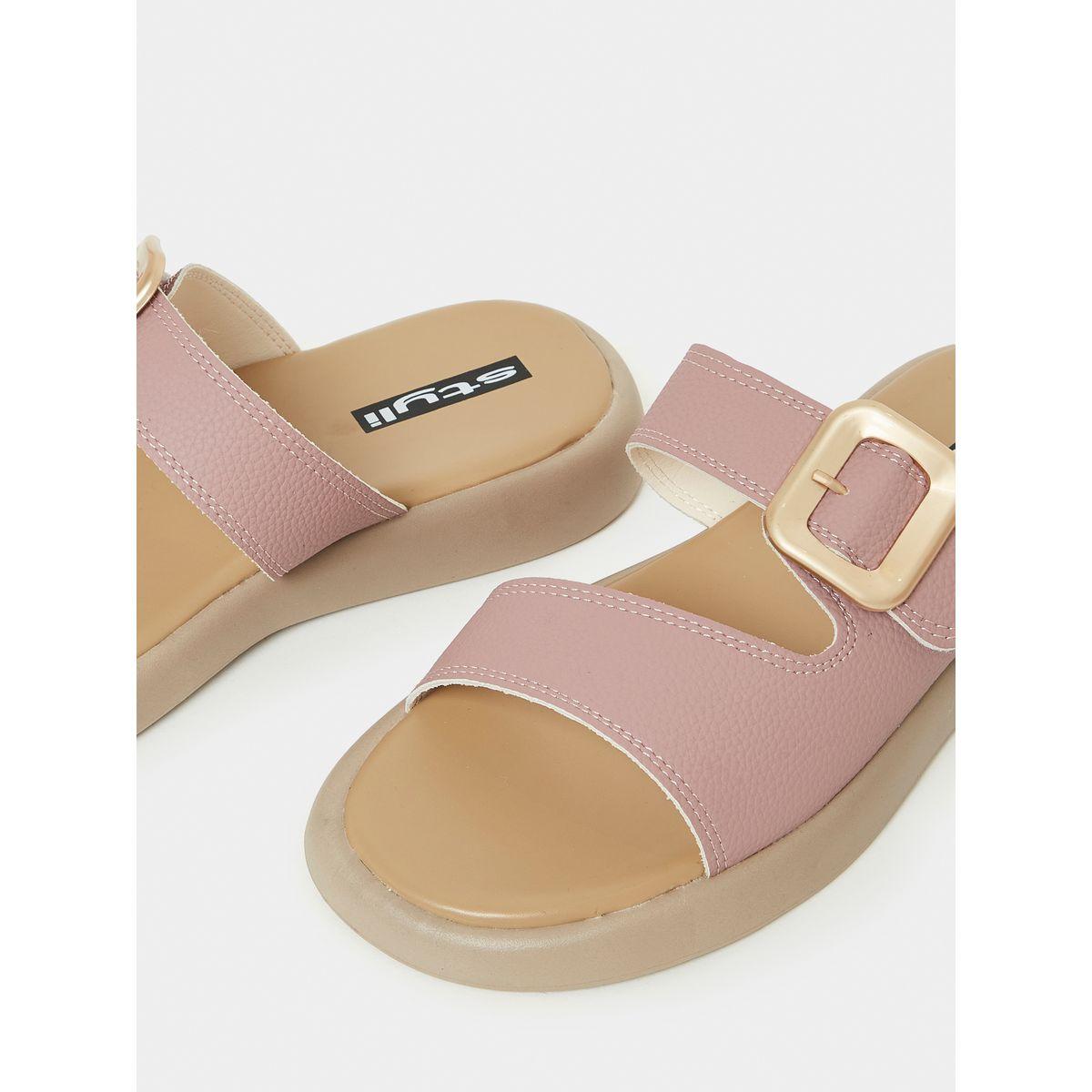 Styli Buckle Strap Flat Sandals-women-shoes-sandals-flats-image-4