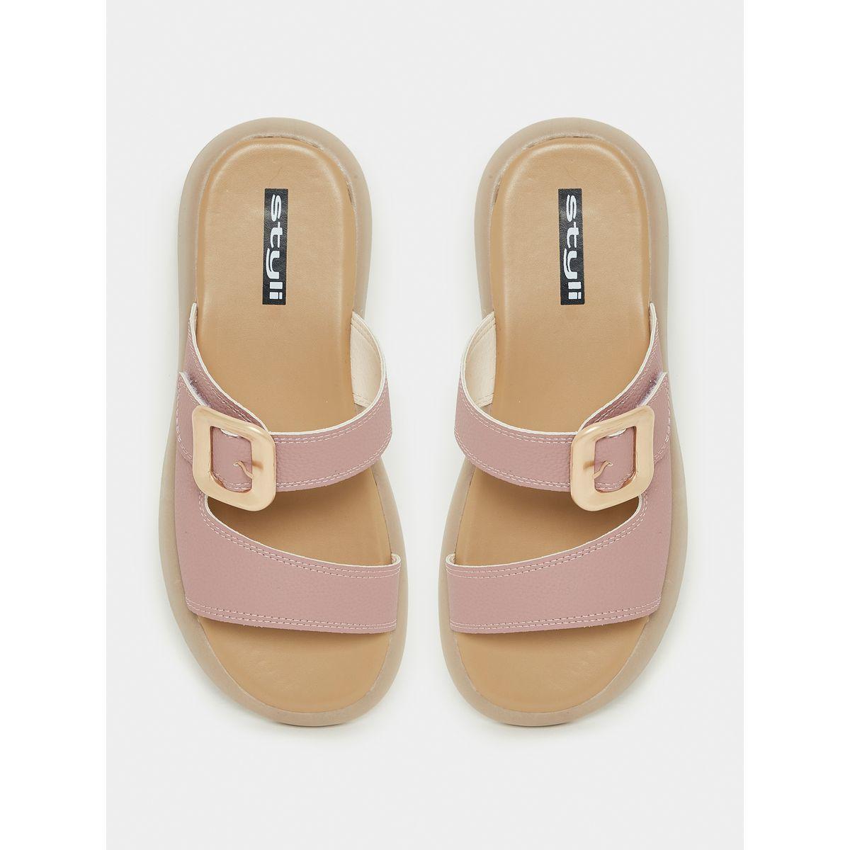 صندل فلات بسير مع إبزيم غلق-women-shoes-sandals-flats-image-2
