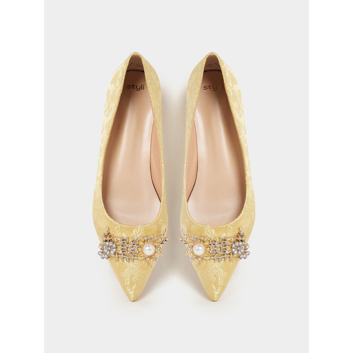 Styli Jacquard Design Formal Shoes-women-shoes-heels-image-5