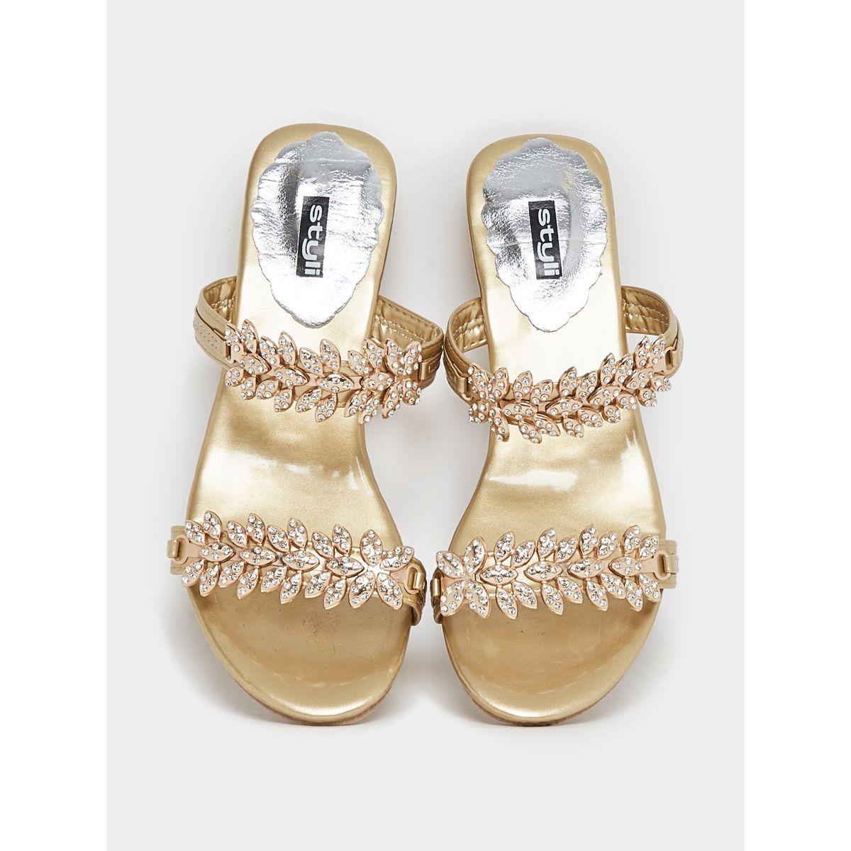 Styli Double Strap Crystal Flat Sandals-women-shoes-sandals-flats-image-6
