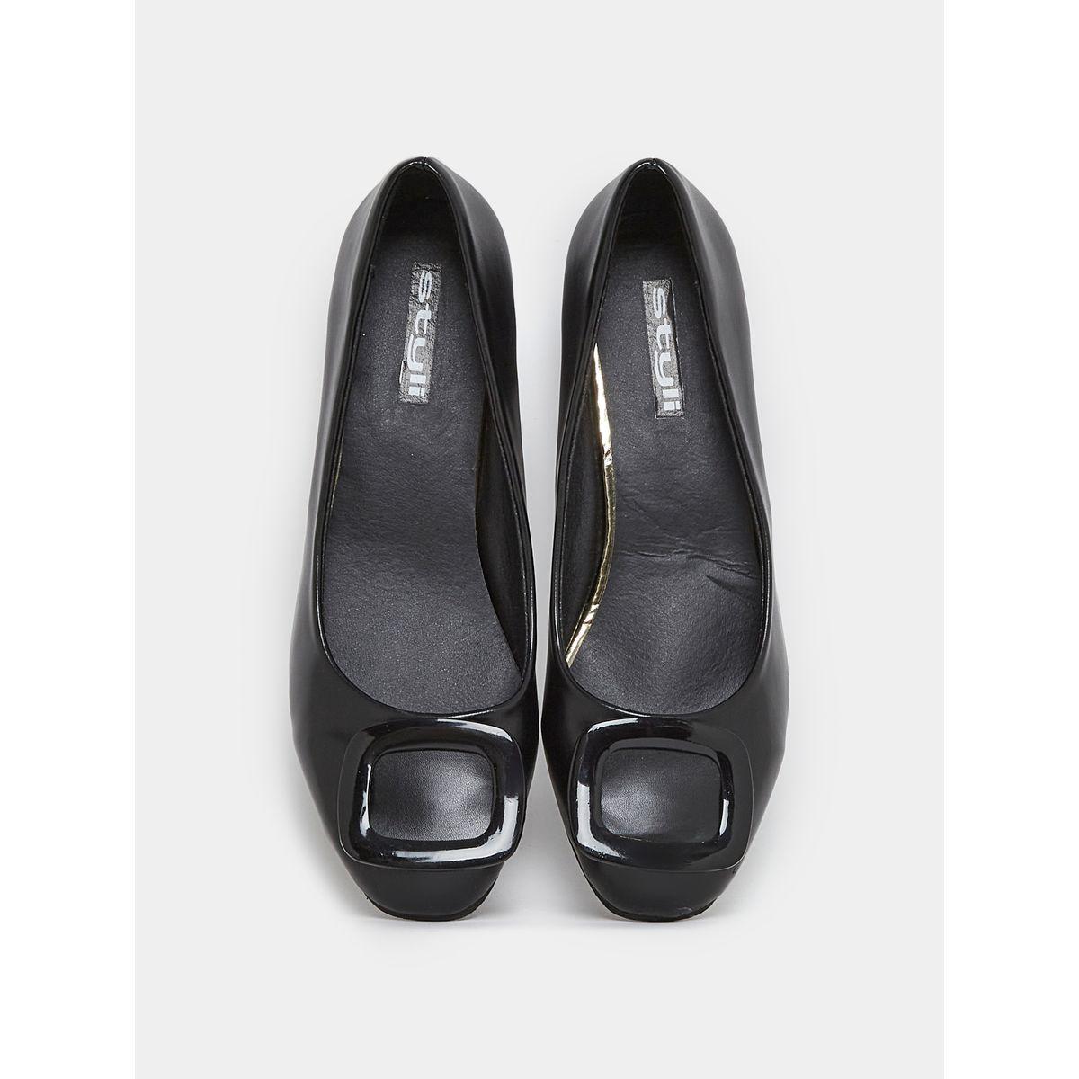 Styli Buckle Accent Slip On Block Heel Pumps-women-shoes-heels-image-6