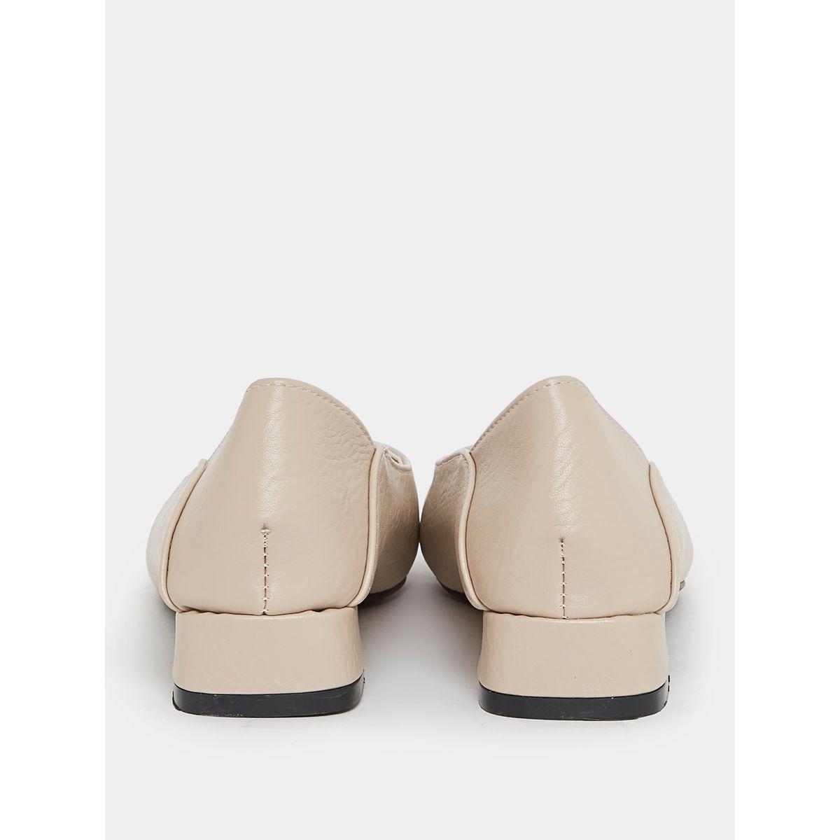 Styli Textured Pointed Toe Flat Heel Ballerina Shoes-women-shoes-loafersandmoccasins-image-5