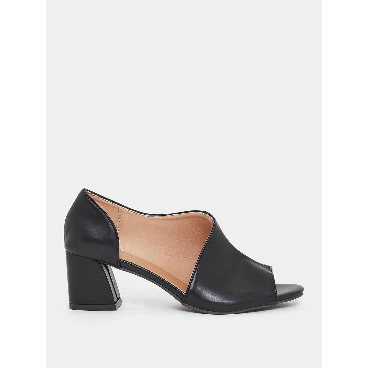 Styli Diagonal Wide Strap Block Heel Sandals-women-shoes-heels-image-2