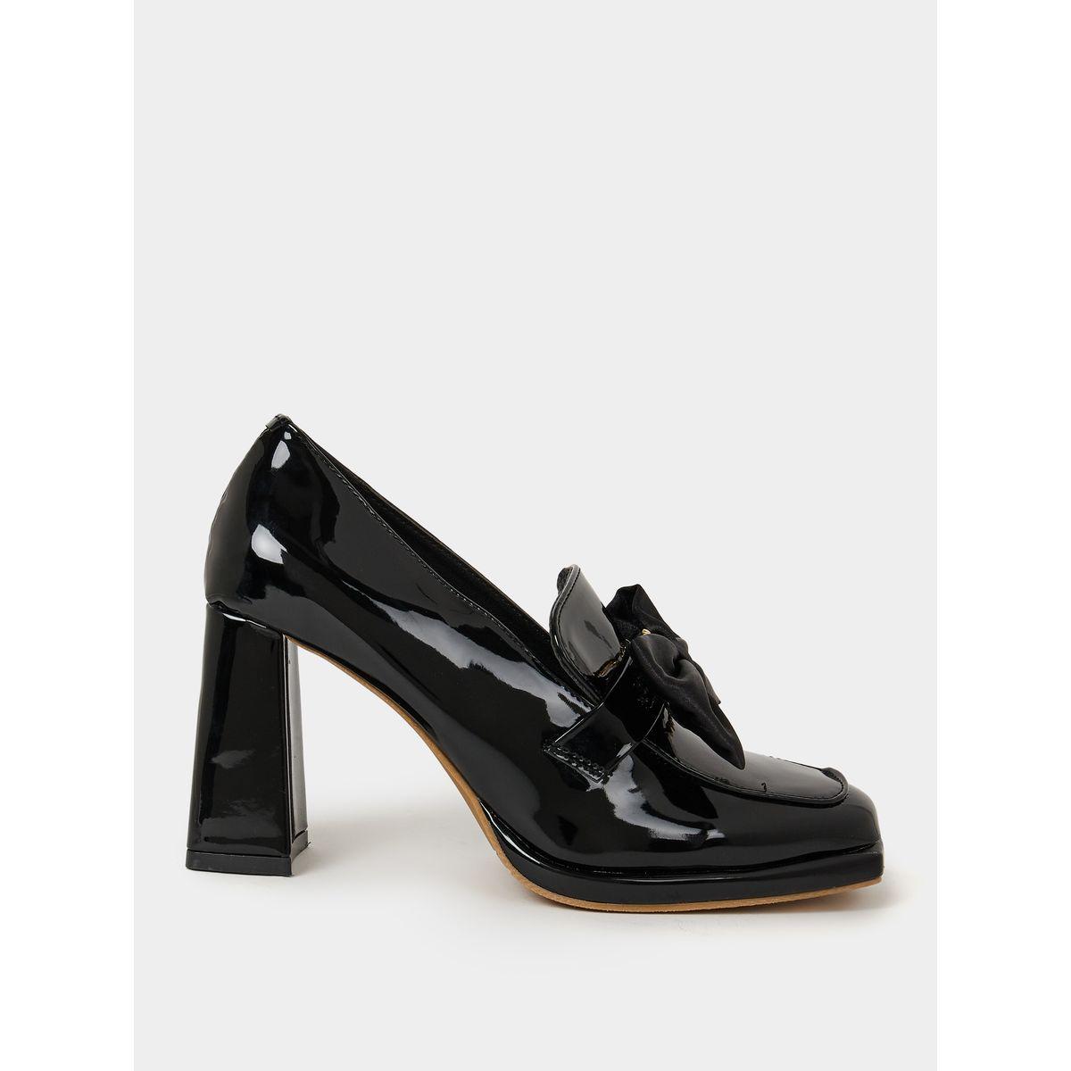 Styli Bow Accent Slip On Block Heel Sandals-women-shoes-heels-image-2