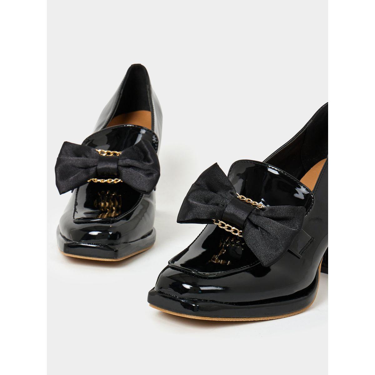 Styli Bow Accent Slip On Block Heel Sandals-women-shoes-heels-image-4