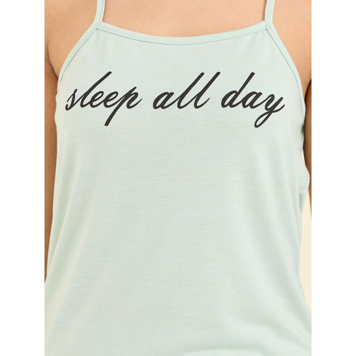 Styli Unwind Sleep All Day Print Cami and Leopard Print Lettuce Hem Short-women-clothing-nightwear-pyjamas-shortsets-image-4