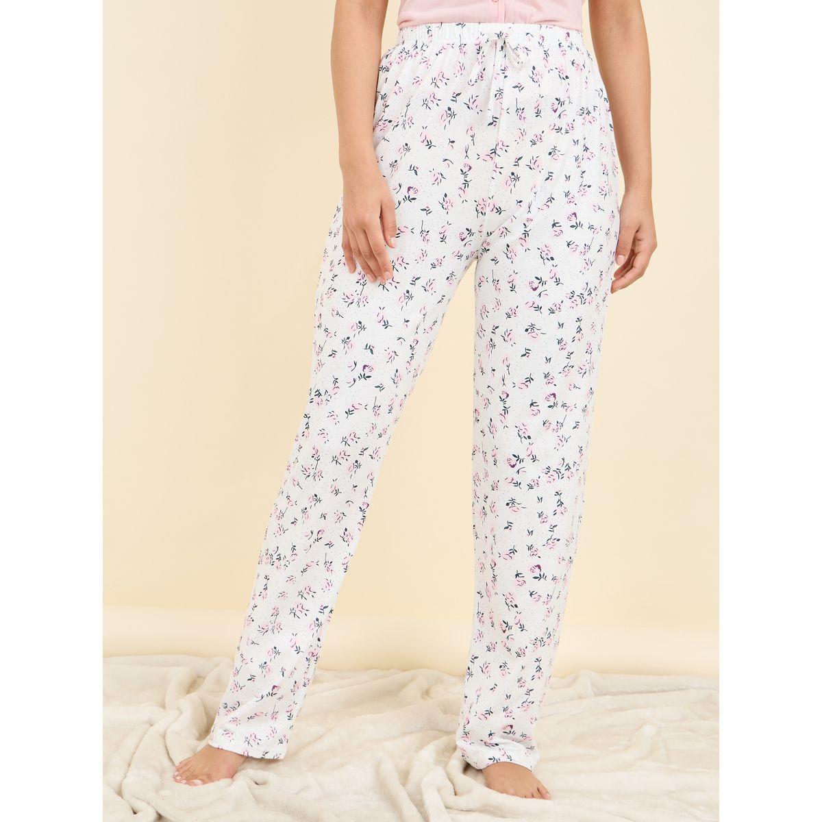 Styli Unwind Solid Button Through Shirt and Floral Ditsy Print Pyjama Set-women-clothing-nightwear-pyjamas-longsets-image-5