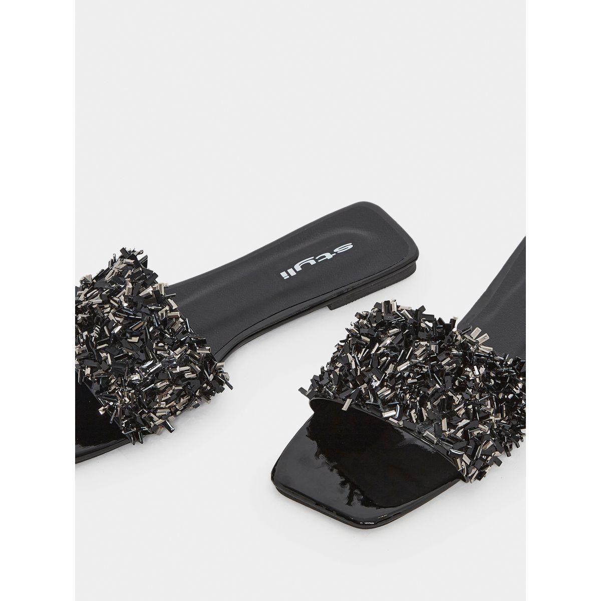Styli Embellished Slip On Flat Sandals-women-shoes-sandals-flats-image-4