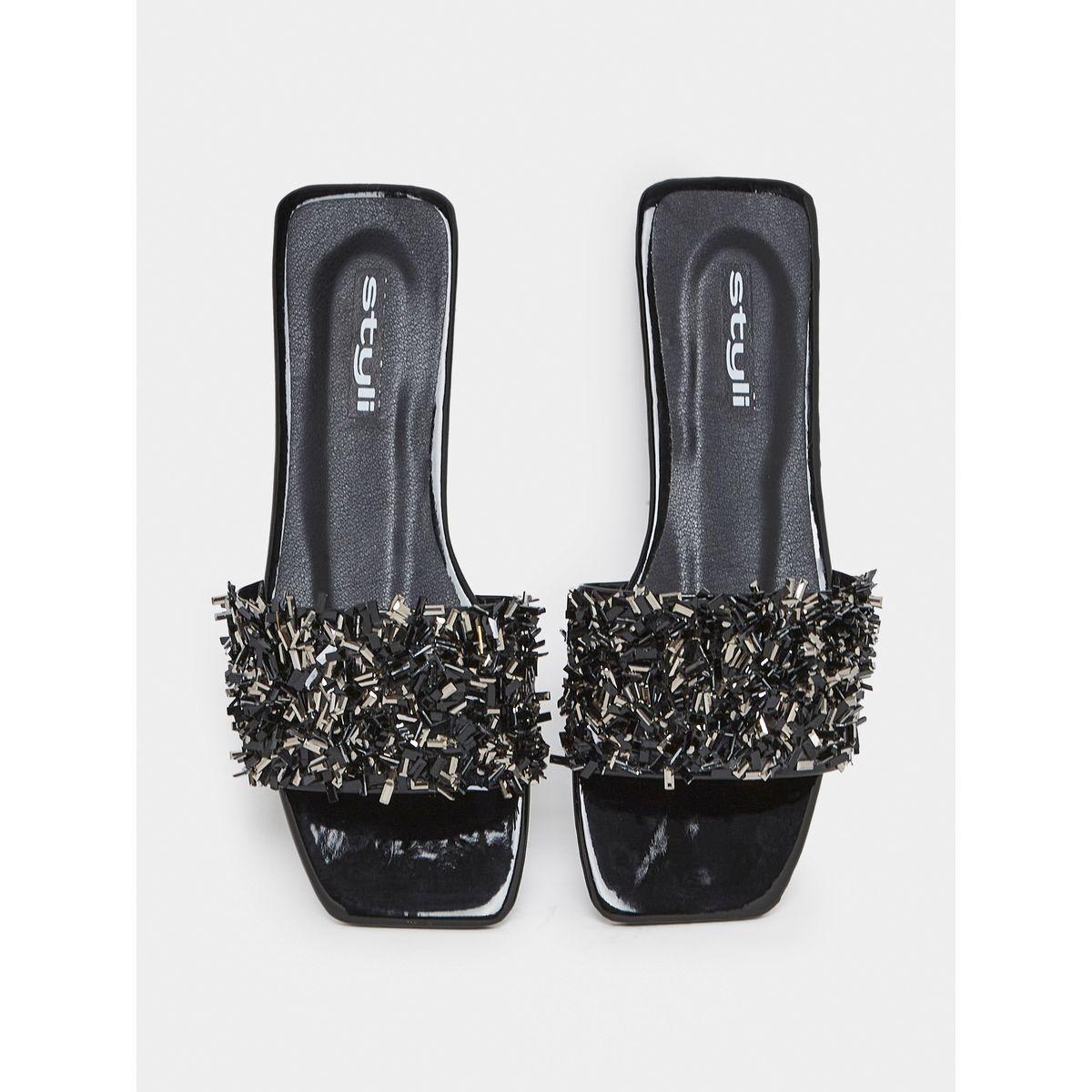 Styli Embellished Slip On Flat Sandals-women-shoes-sandals-flats-image-6