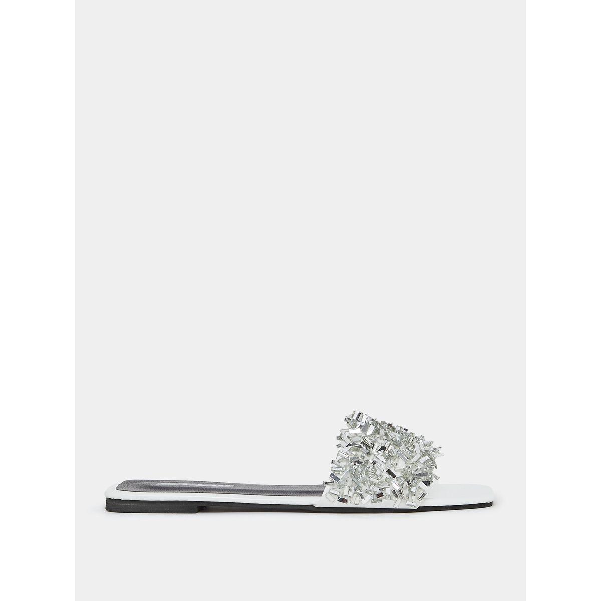 Styli Embellished Slip On Flat Sandals-women-shoes-sandals-flats-image-2