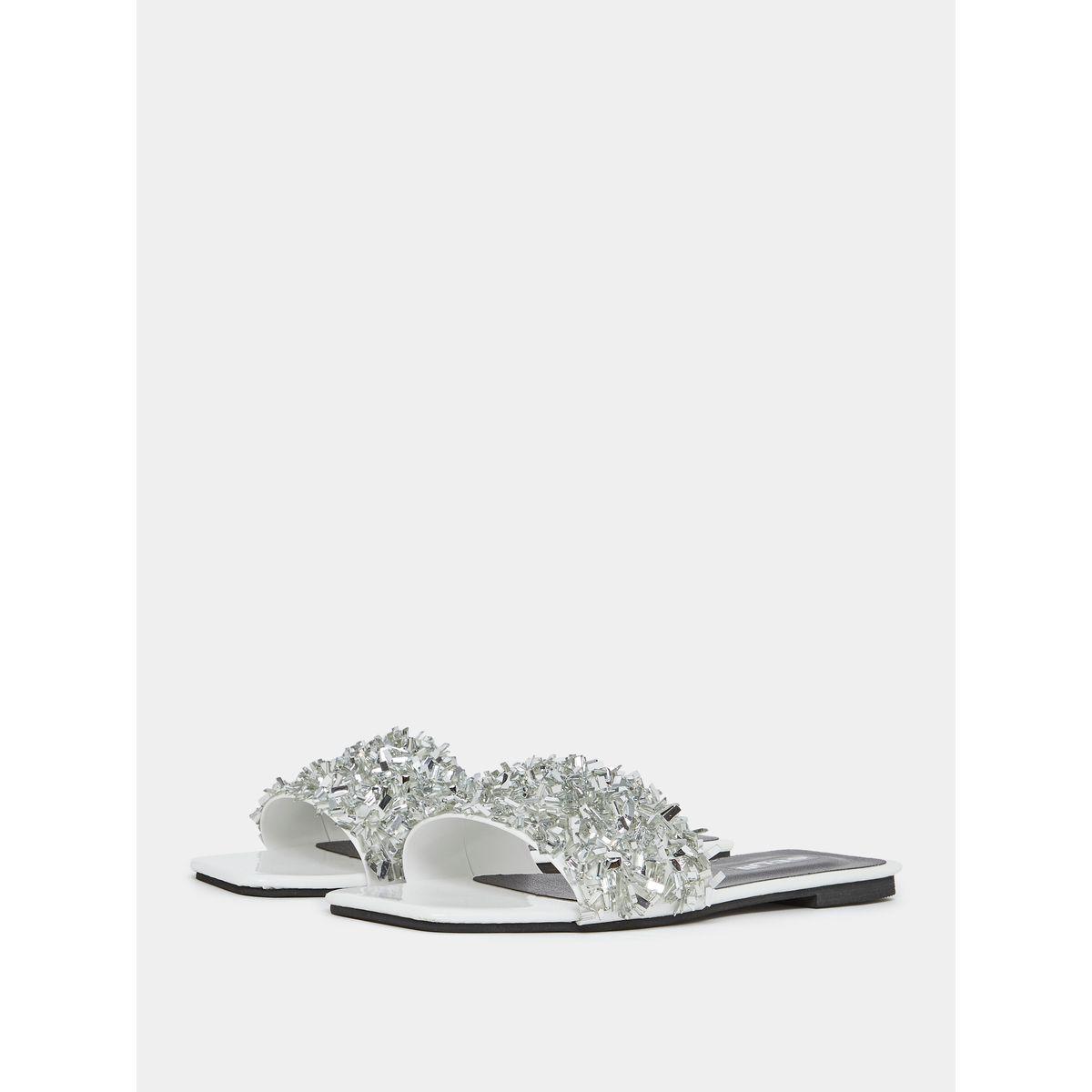 Styli Embellished Slip On Flat Sandals-women-shoes-sandals-flats-image-3