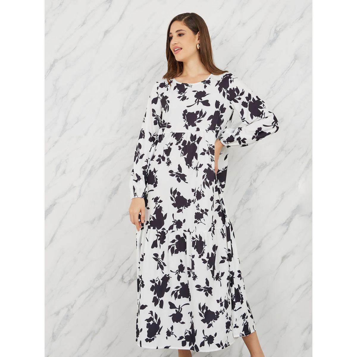 فستان طويل مطبع بزهور مع اكمام طويلة-women-clothing-dresses-image-2