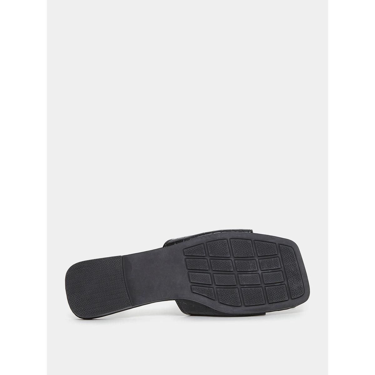 Styli Textured Slip On Flat Sandals-women-shoes-sandals-flats-image-7