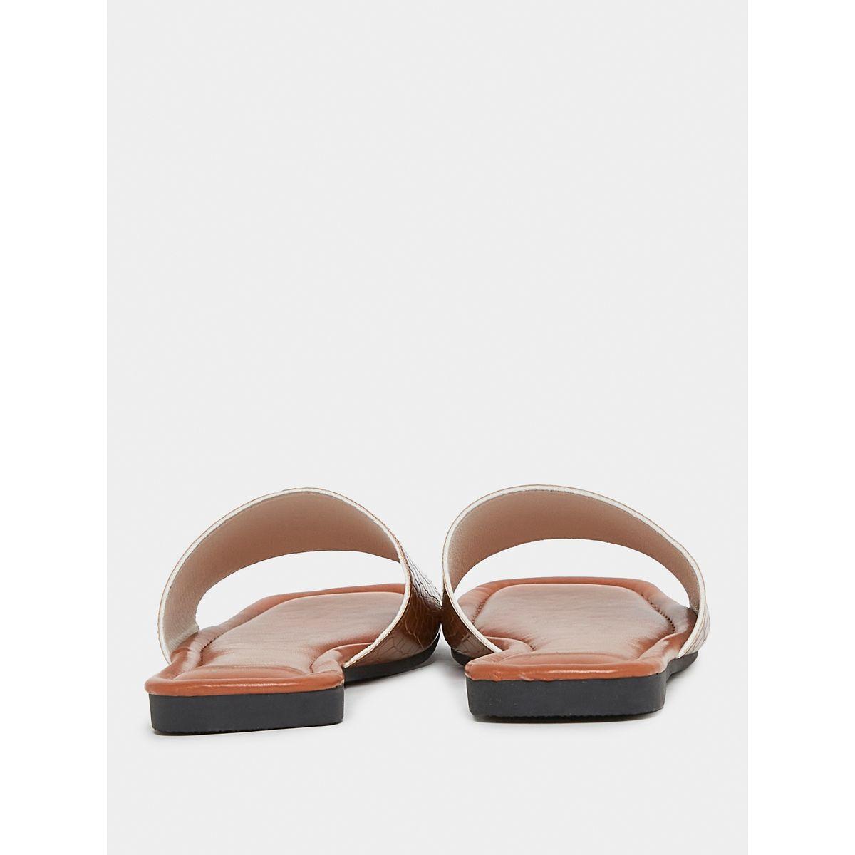 Styli Textured Slip On Flat Sandals-women-shoes-sandals-flats-image-11