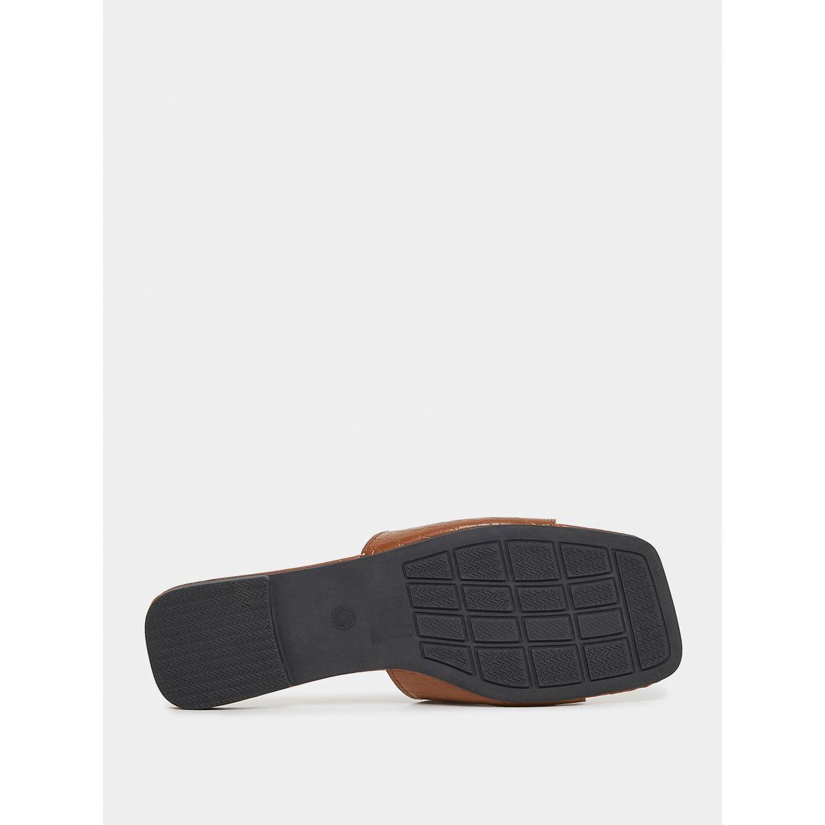 Styli Textured Slip On Flat Sandals-women-shoes-sandals-flats-image-13