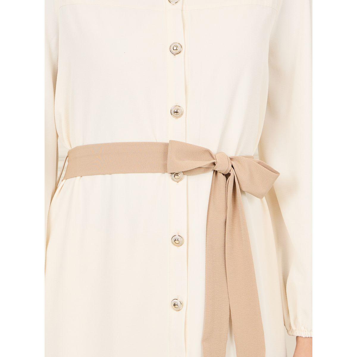 فستان ميدي بياقة ماندارين وازرار غلق-women-clothing-dresses-image-3