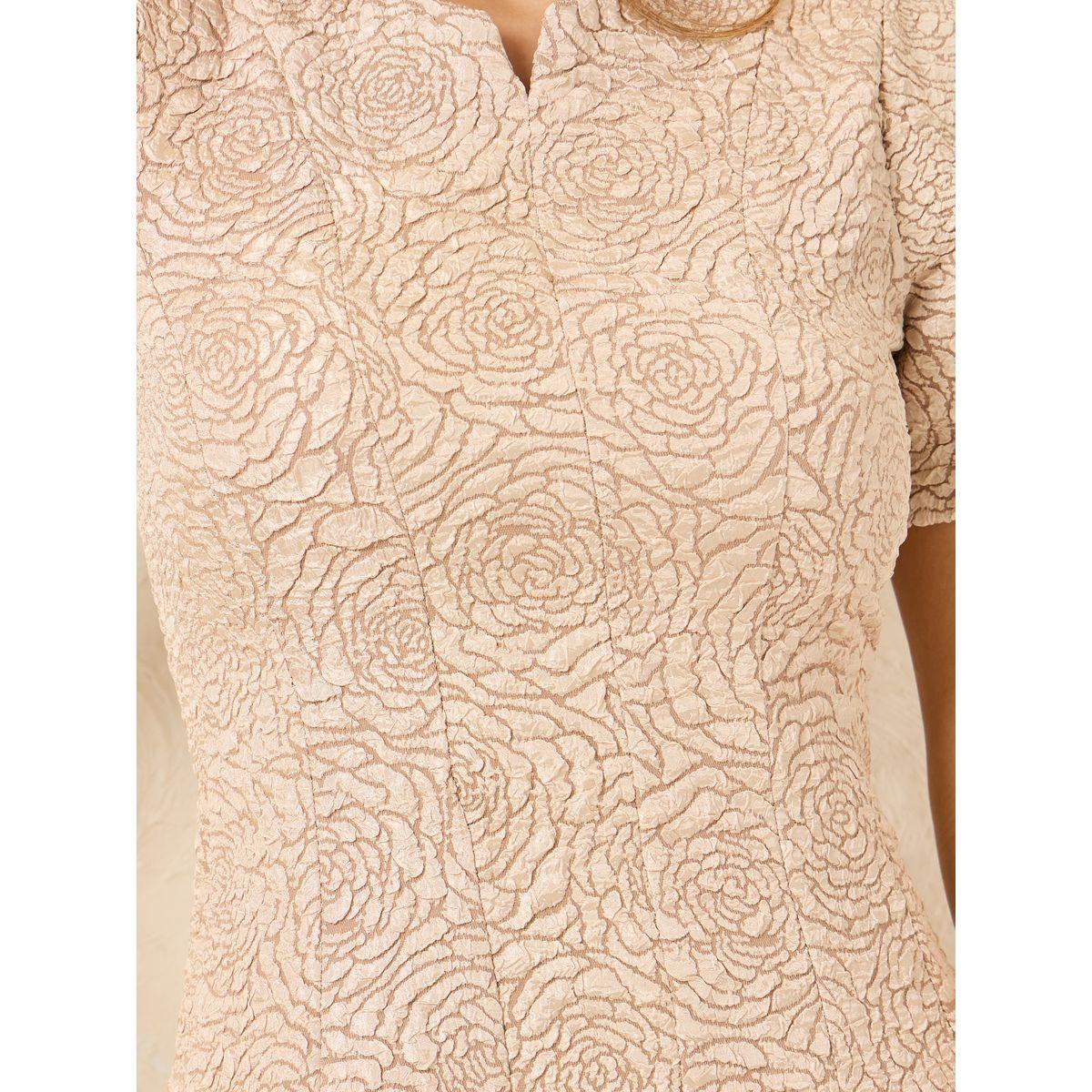 فستان ميدي بنسيج جاكار مع ياقة بشق-women-clothing-dresses-image-3