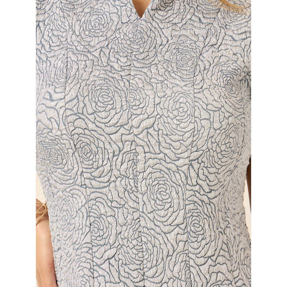 Styli Jacquard Notch Neck A-Line Midi Dress-women-clothing-dresses-image-3