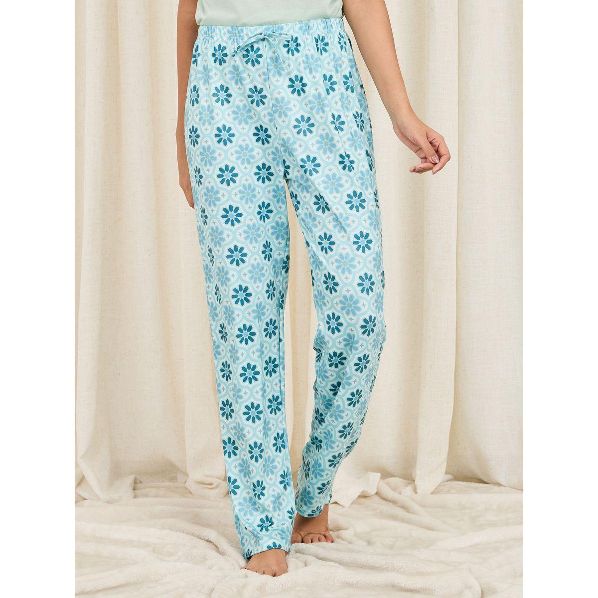طقم من بنطال بيجاما مع تيشيرت سادة-women-clothing-nightwear-pyjamas-longsets-image-6