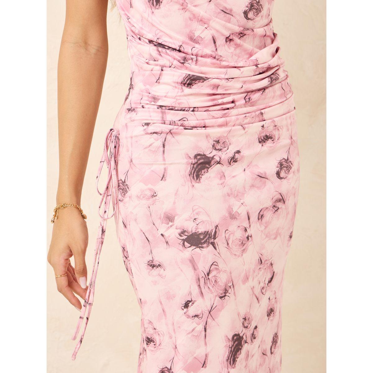 Styli Tie and Dye Print Ruched Bodycon Maxi Dress-women-clothing-dresses-image-4