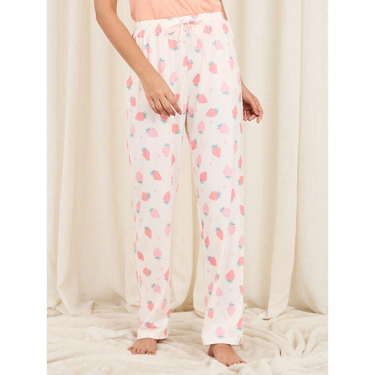 Styli Unwind Solid Cami and Strawberry AOP Pyjama Set-women-clothing-nightwear-pyjamas-longsets-image-5