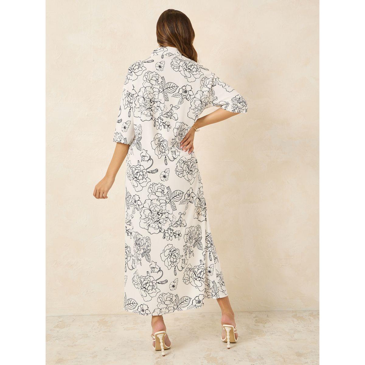فستان طويل بطبعة مخططة وزهور-women-clothing-dresses-image-4