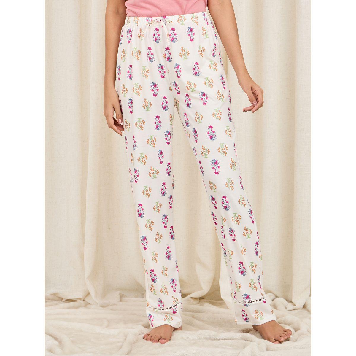 طقم من بنطال بيجاما مع كامي بتفاصيل دانتيل-women-clothing-nightwear-pyjamas-longsets-image-5