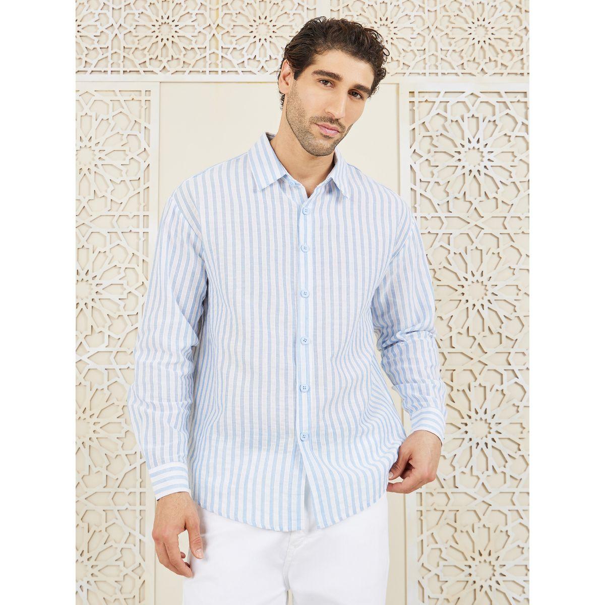 Styli Limited Cotton Striped Button Down Collar Shirt-men-clothing-shirts-image-3
