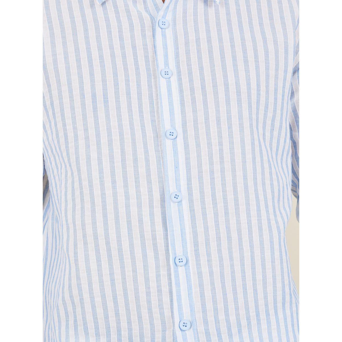 قميص مخطط بياقة وازرار غلق-men-clothing-shirts-image-4