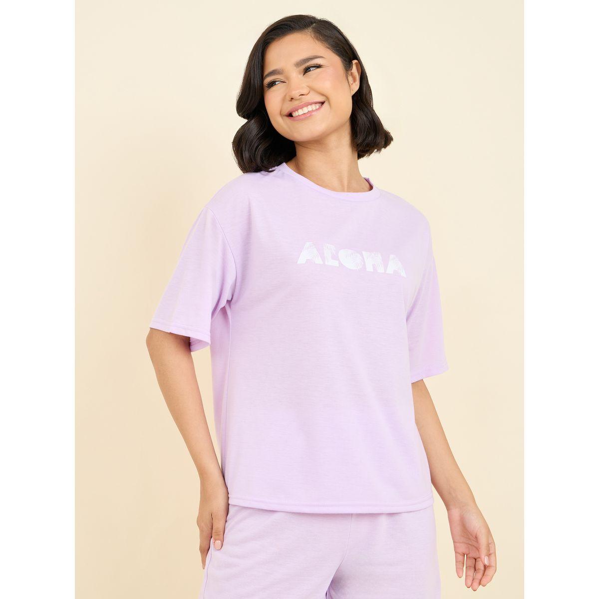 Styli Unwind Aloha Graphic Print Drop Shoulder T-shirt and Short Set-women-clothing-nightwear-pyjamas-shortsets-image-2