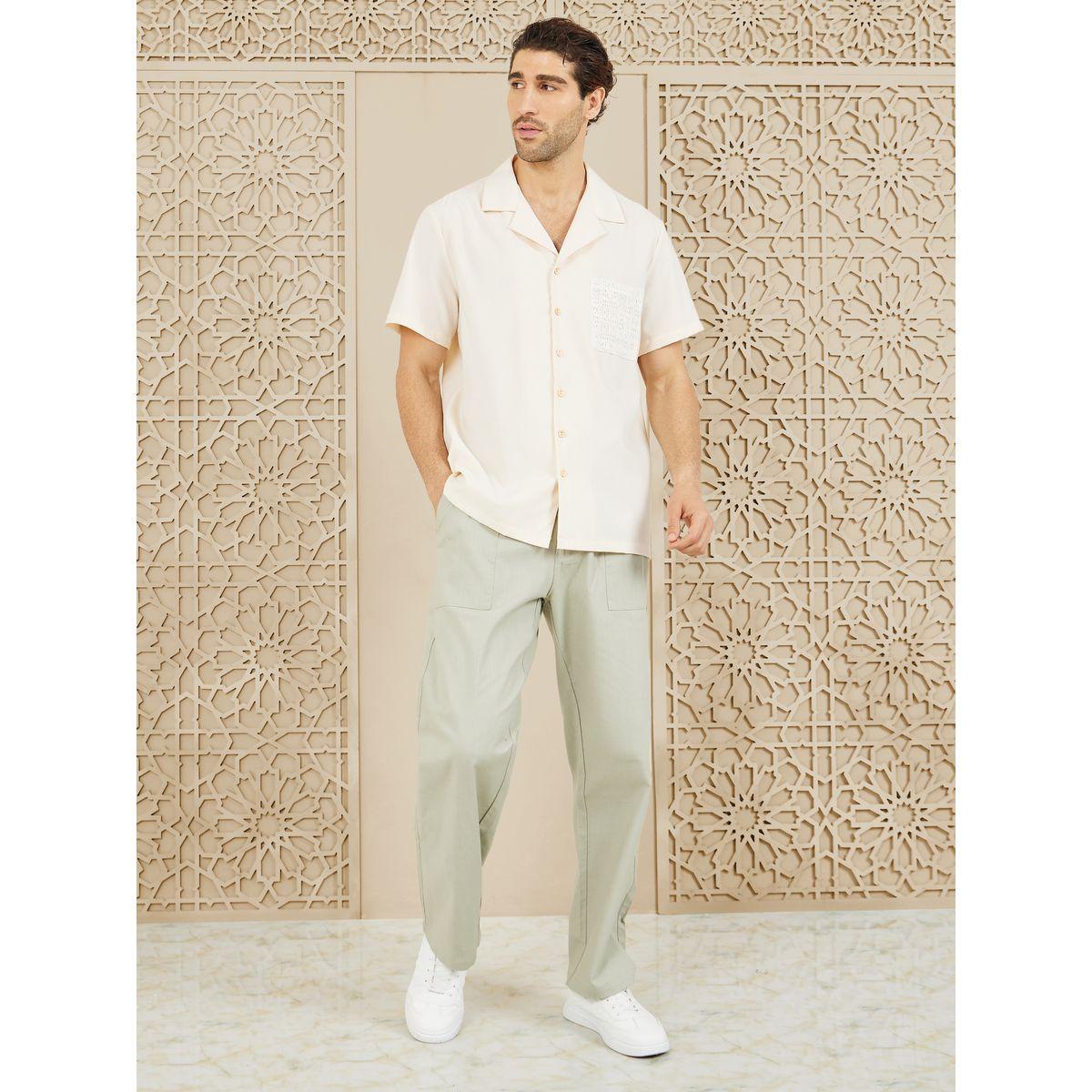 Styli Limited Lace Patch Pocket Cuban Collar Shirt-men-clothing-shirts-image-2