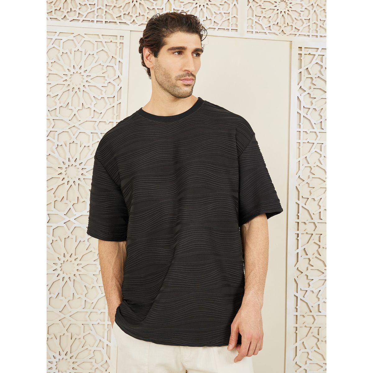 Styli Limited Textured Knit Boxy Fit T-shirt-men-clothing-tshirtsandpolos-tshirts-image-1