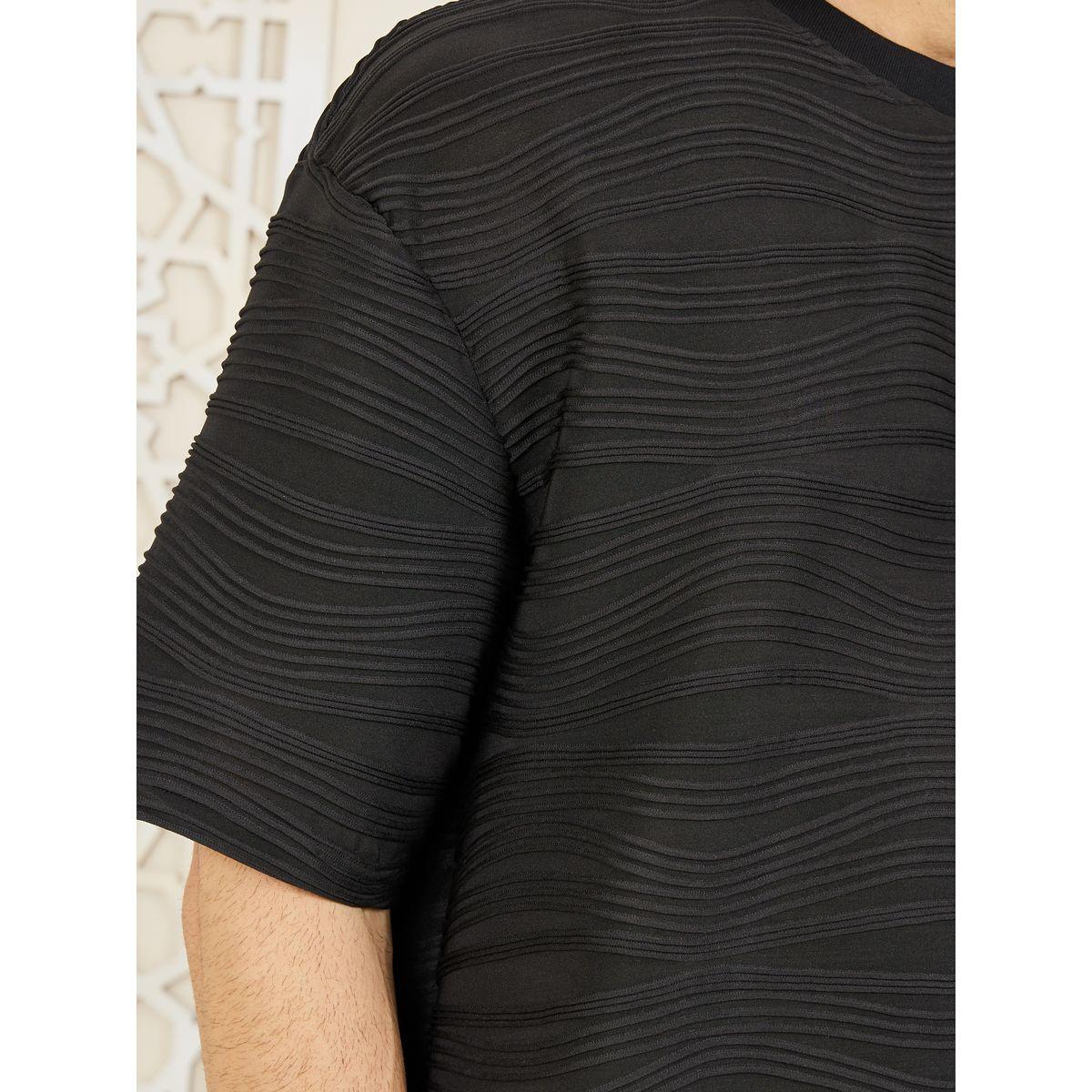Styli Limited Textured Knit Boxy Fit T-shirt-men-clothing-tshirtsandpolos-tshirts-image-4