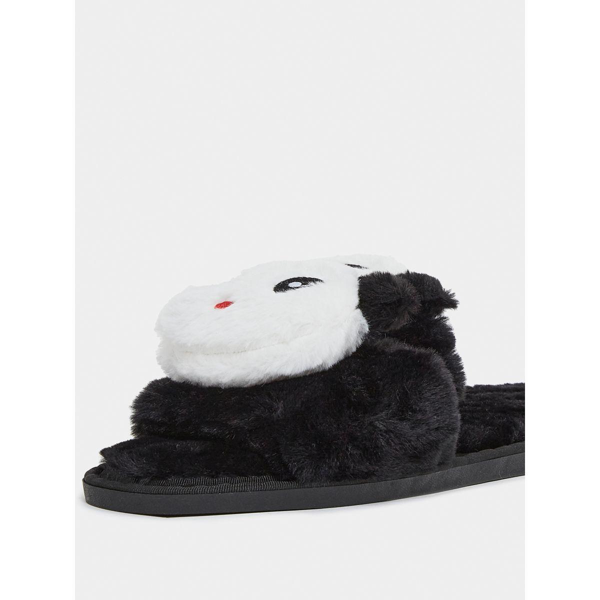 Styli Faux Fur Panda Bedroom Slippers-women-shoes-bedroomslippers-image-4