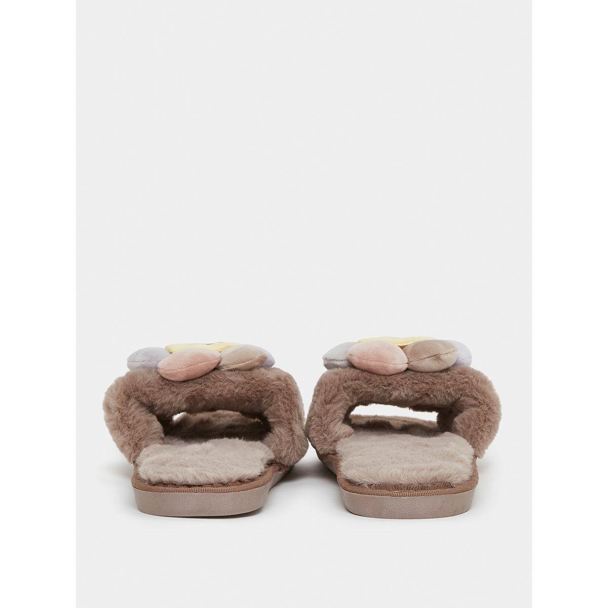 شبشب غرفة نوم مزين بفرو صناعي-women-shoes-bedroomslippers-image-4