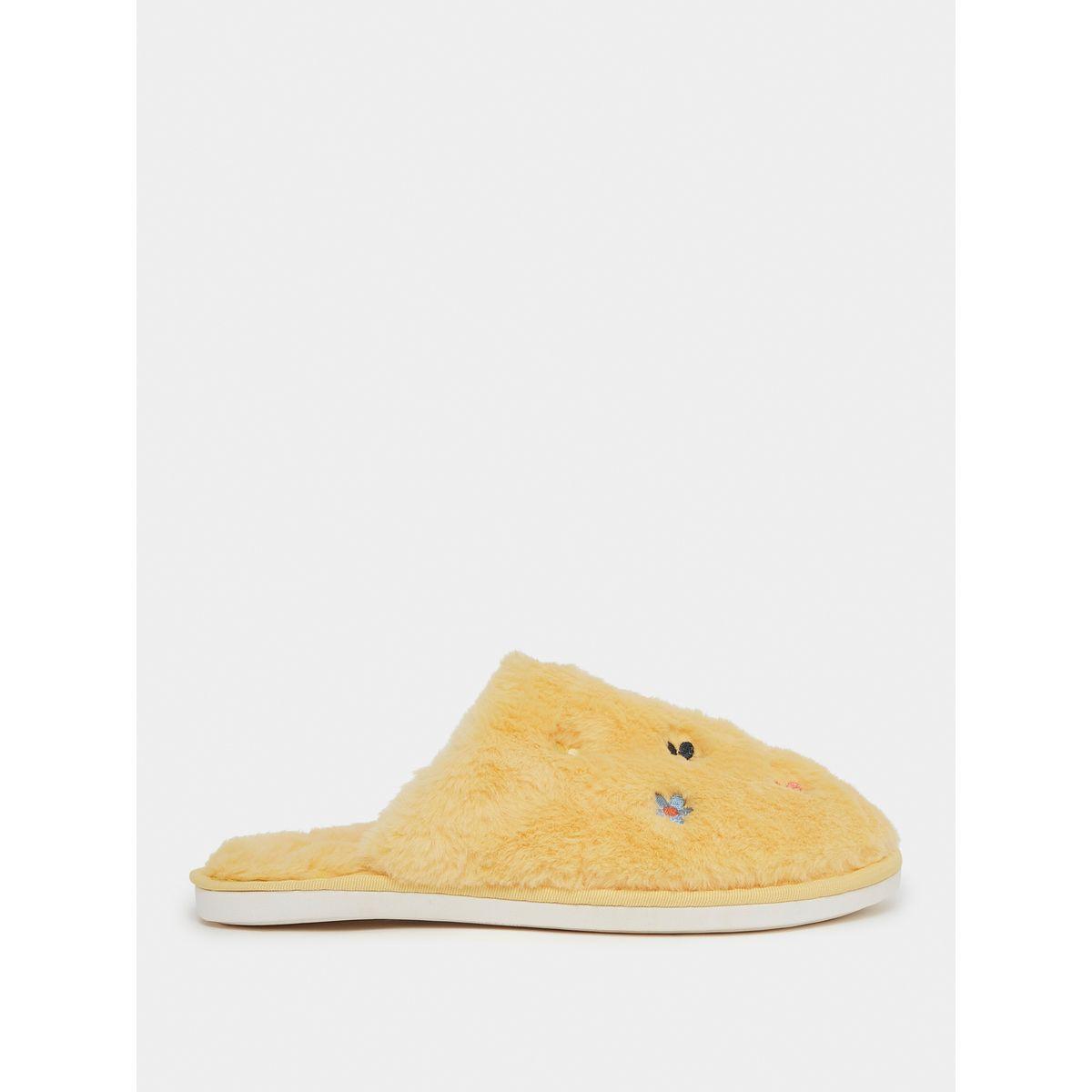 Styli Embroidered Flower Fluffy Bedroom Slippers-women-shoes-bedroomslippers-image-1