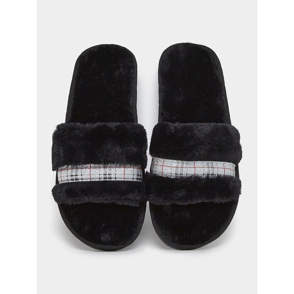 Styli Sparkle Trim Fluffy Bedroom Slippers-women-shoes-bedroomslippers-image-6