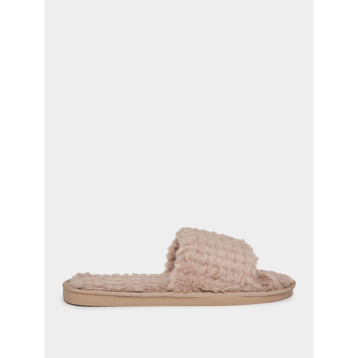 شبشب غرفة نوم بمقدمة مفتوحة وفرو صناعي-women-shoes-bedroomslippers-image-2