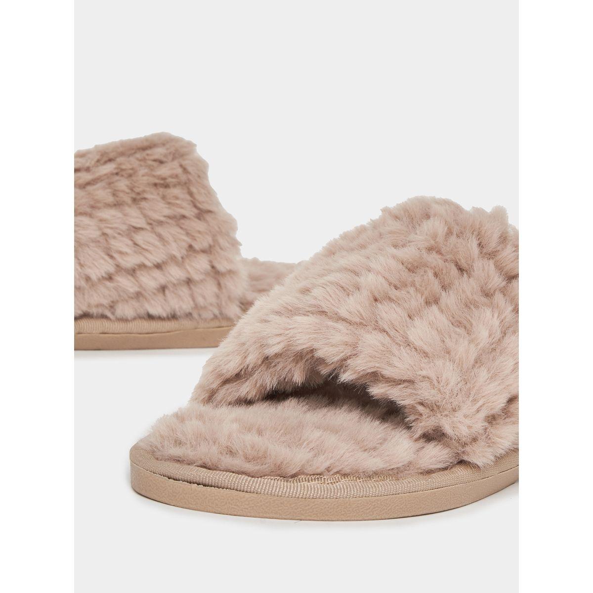 Styli Faux Fur Open Toe Bedroom Slippers-women-shoes-bedroomslippers-image-4
