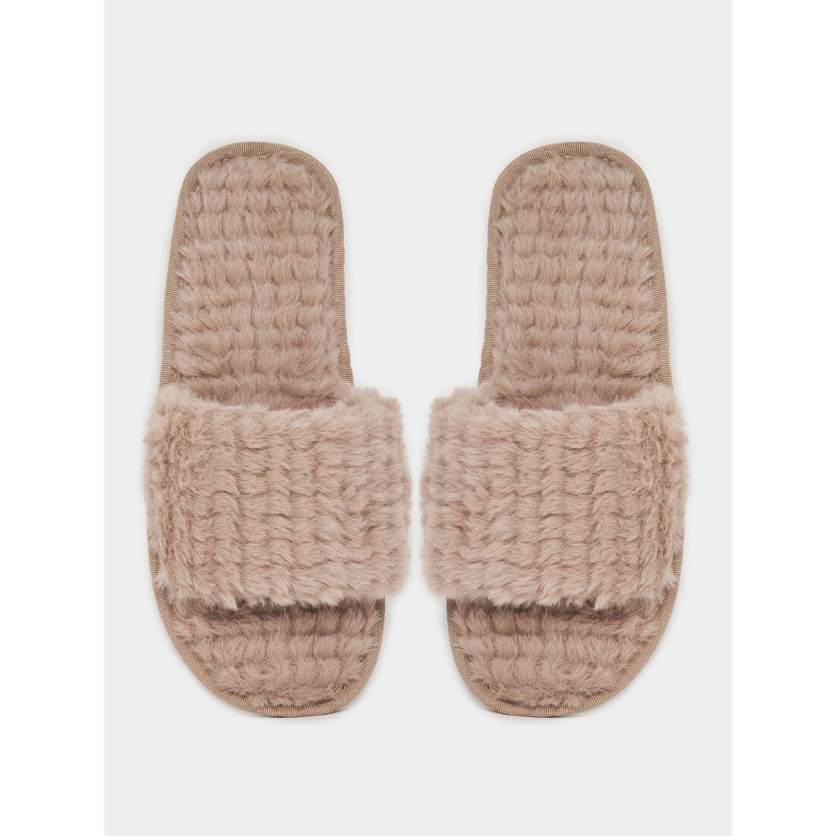 شبشب غرفة نوم بمقدمة مفتوحة وفرو صناعي-women-shoes-bedroomslippers-image-5