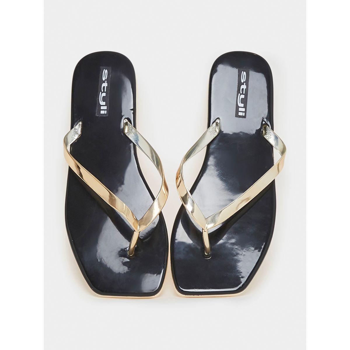 Styli Shiny Strap Slippers-women-shoes-flipflopsandslides-image-5