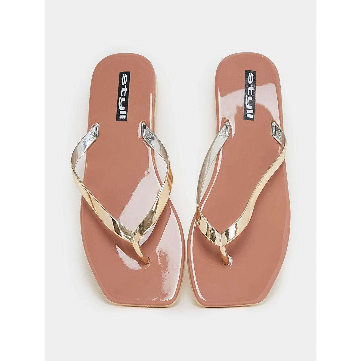 Styli Shiny Strap Slippers-women-shoes-flipflopsandslides-image-5