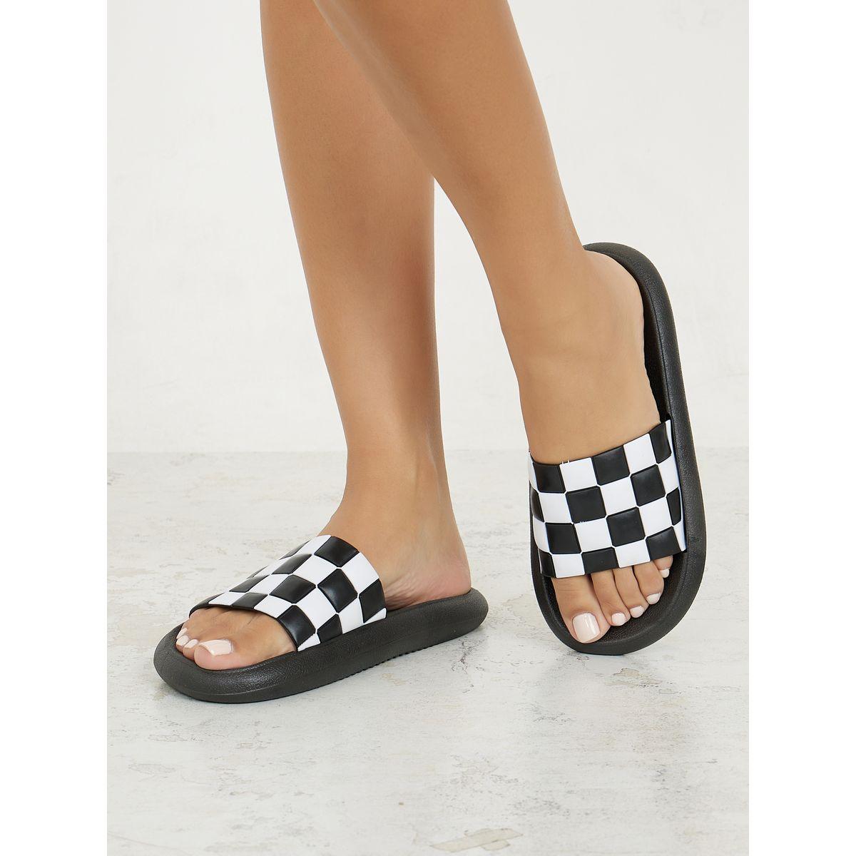 Styli Checkered Strap Sides-women-shoes-flipflopsandslides-image-1