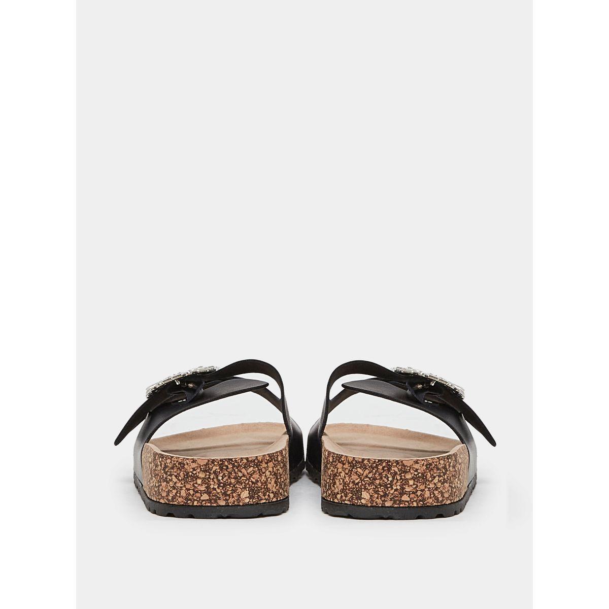 Styli Double  Embellished Buckle Strap Sandals-women-shoes-sandals-flats-image-5