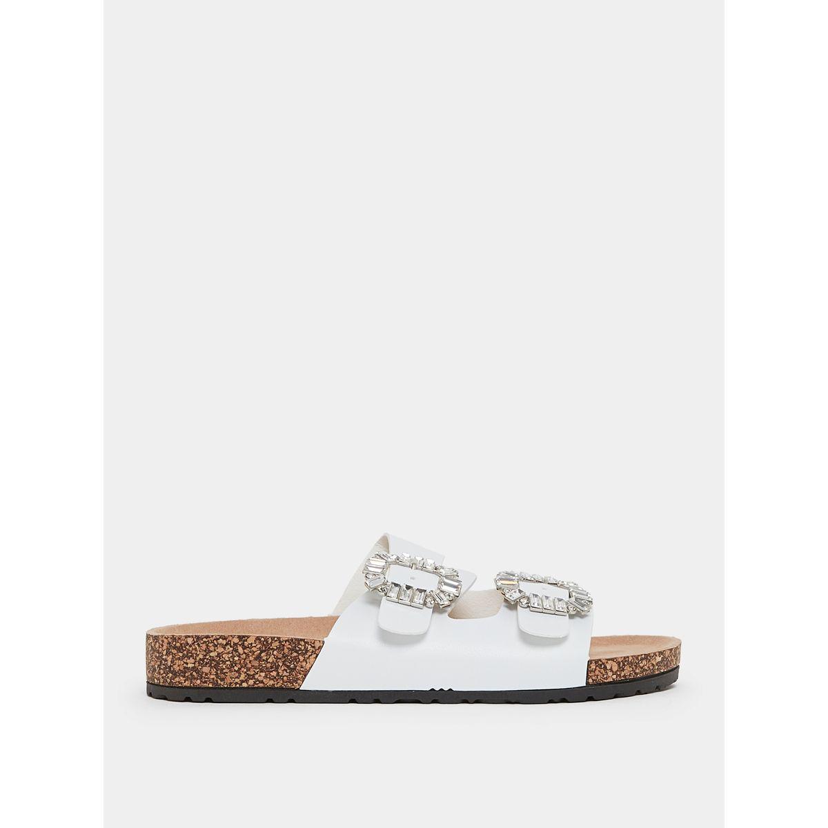Styli Double Embellished Buckle Strap Sandals-women-shoes-sandals-flats-image-2