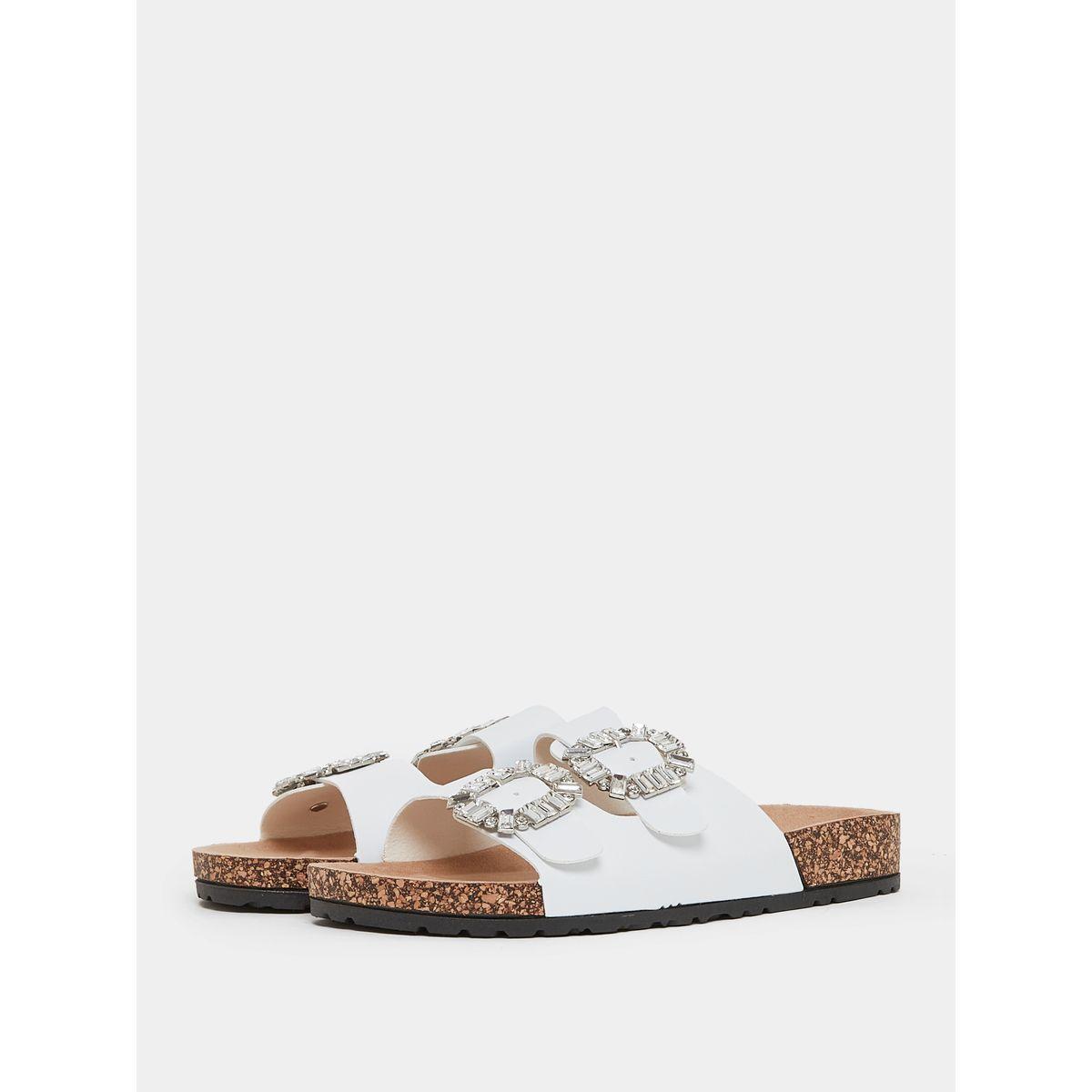 Styli Double Embellished Buckle Strap Sandals-women-shoes-sandals-flats-image-3