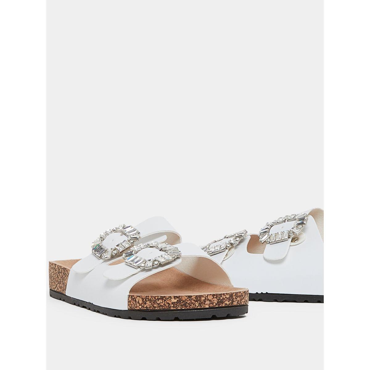 Styli Double Embellished Buckle Strap Sandals-women-shoes-sandals-flats-image-4