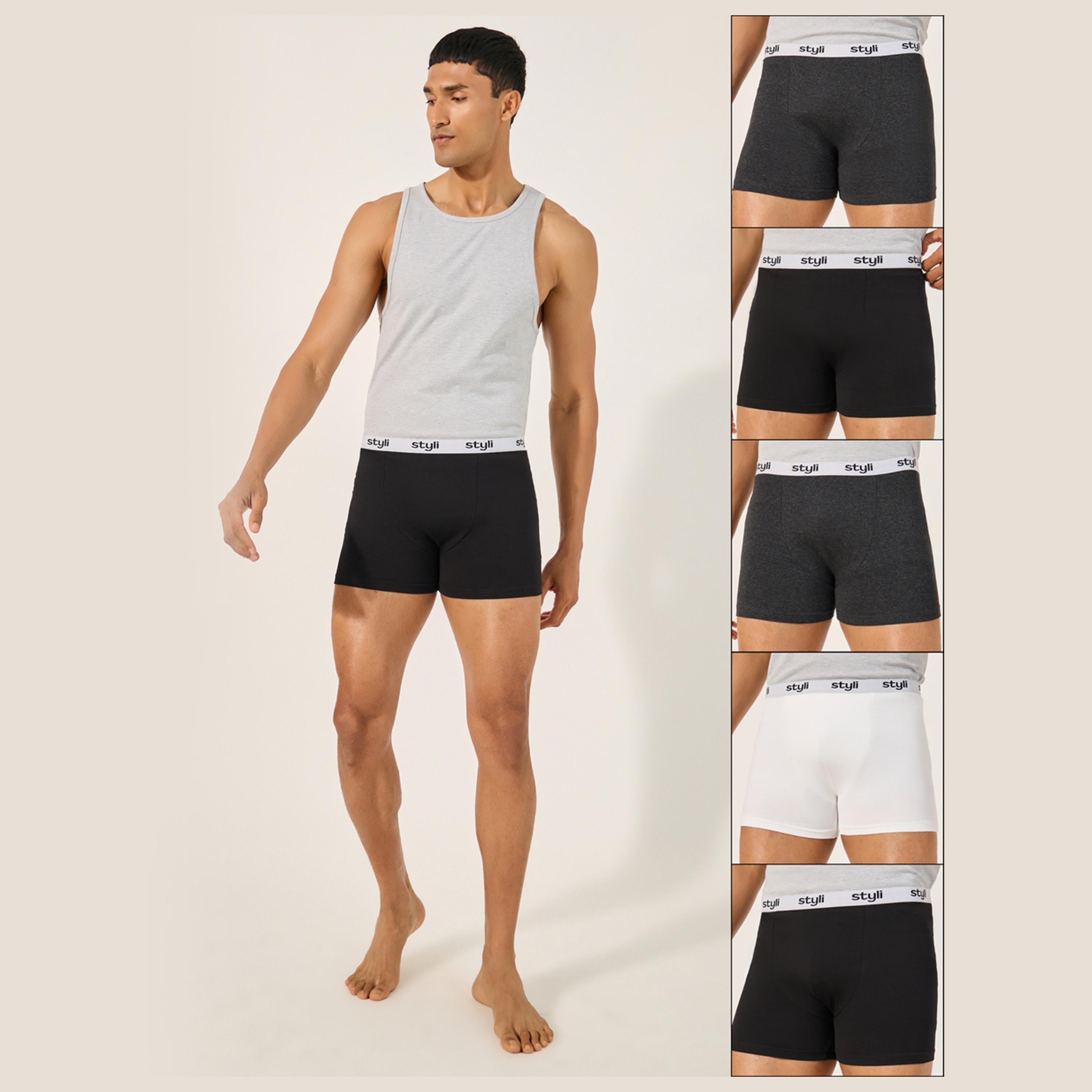 ستايلي-  عبوة من 5 قطع - بنطال داخلي ساد مطاطي قطن-men-clothing-innerwear-underwear-image-1