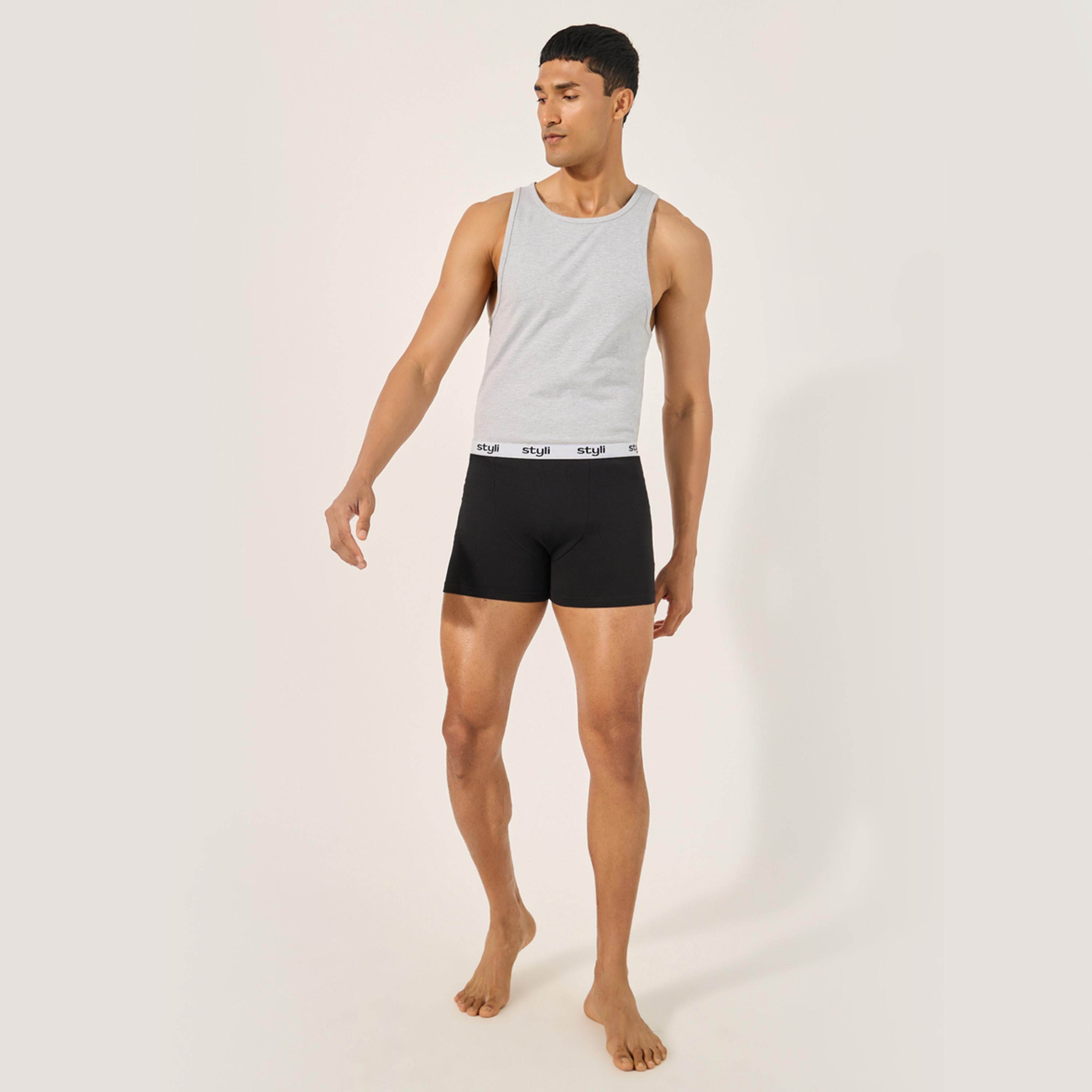 Styli Pack of 5 - Cotton Stretch Solid Trunks-men-clothing-innerwear-underwear-image-3