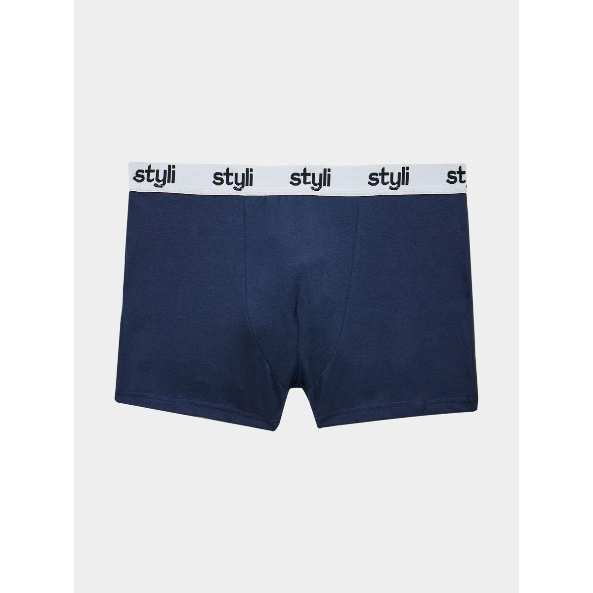 Styli Unwind Pack of 5 - Cotton Stretch Solid Trunks-men-clothing-innerwear-underwear-image-3